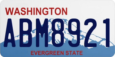 WA license plate ABM8921