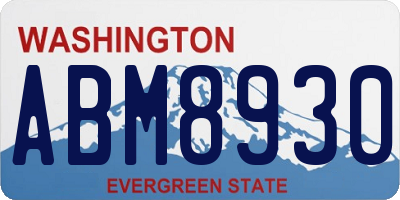 WA license plate ABM8930