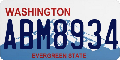 WA license plate ABM8934