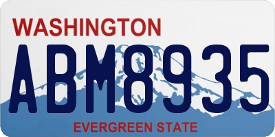 WA license plate ABM8935