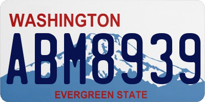 WA license plate ABM8939