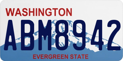 WA license plate ABM8942