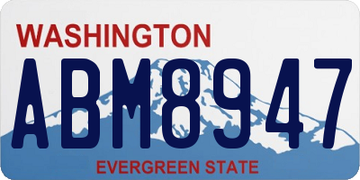 WA license plate ABM8947
