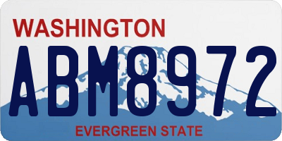 WA license plate ABM8972