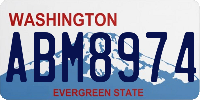 WA license plate ABM8974