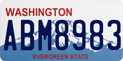 WA license plate ABM8983