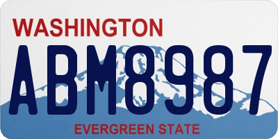 WA license plate ABM8987