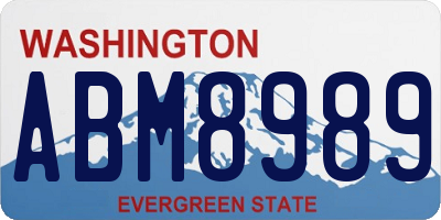 WA license plate ABM8989