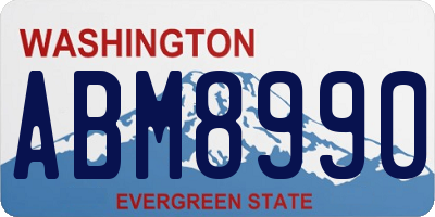 WA license plate ABM8990
