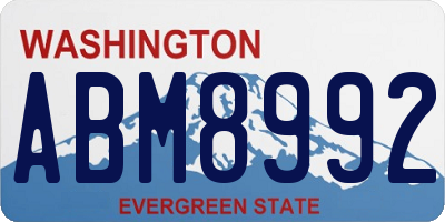 WA license plate ABM8992
