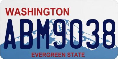 WA license plate ABM9038