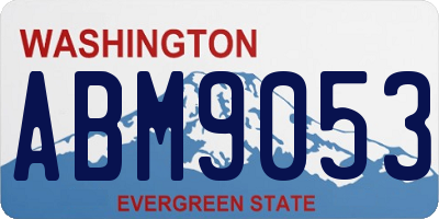 WA license plate ABM9053