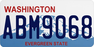 WA license plate ABM9068