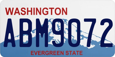 WA license plate ABM9072