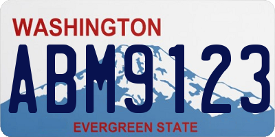 WA license plate ABM9123