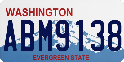 WA license plate ABM9138