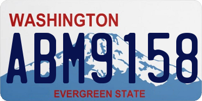 WA license plate ABM9158