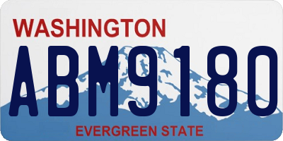 WA license plate ABM9180
