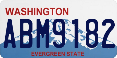 WA license plate ABM9182