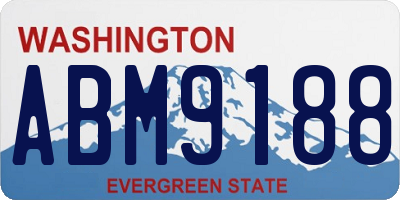 WA license plate ABM9188