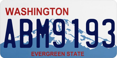 WA license plate ABM9193