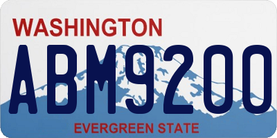 WA license plate ABM9200