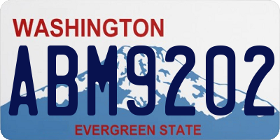 WA license plate ABM9202