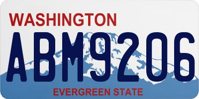 WA license plate ABM9206