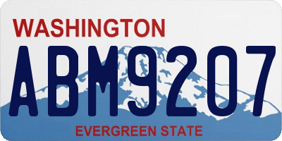 WA license plate ABM9207