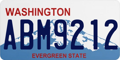 WA license plate ABM9212