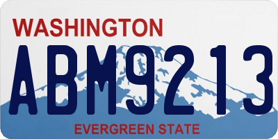 WA license plate ABM9213