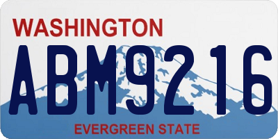 WA license plate ABM9216