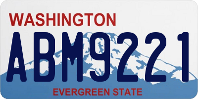WA license plate ABM9221