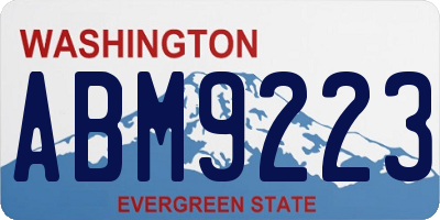 WA license plate ABM9223