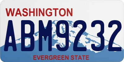 WA license plate ABM9232