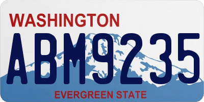 WA license plate ABM9235