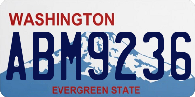 WA license plate ABM9236