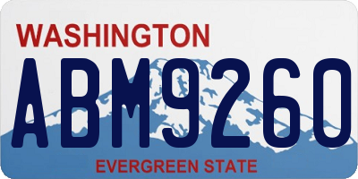 WA license plate ABM9260