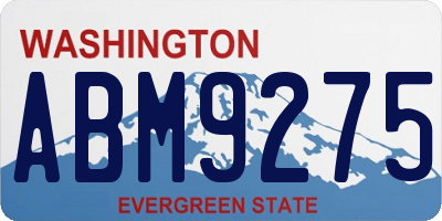 WA license plate ABM9275