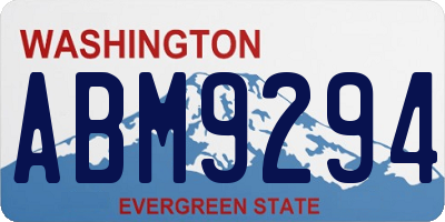 WA license plate ABM9294