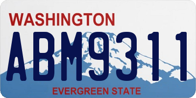 WA license plate ABM9311