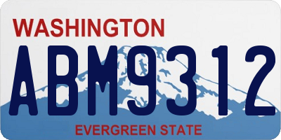 WA license plate ABM9312