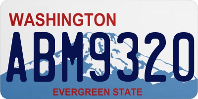 WA license plate ABM9320
