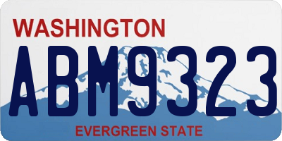 WA license plate ABM9323