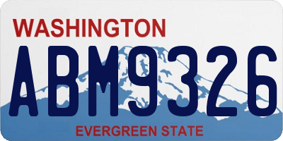 WA license plate ABM9326