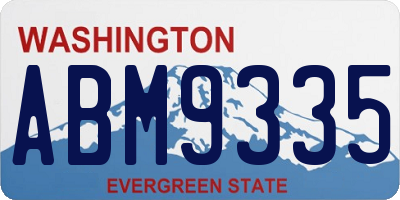 WA license plate ABM9335