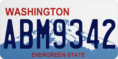WA license plate ABM9342
