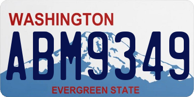 WA license plate ABM9349