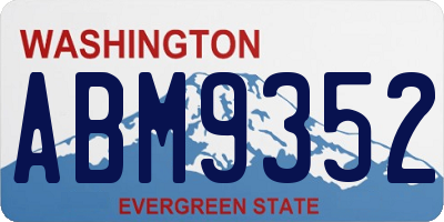 WA license plate ABM9352
