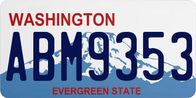 WA license plate ABM9353